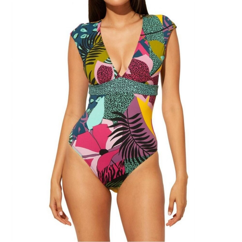 Bleu Rod Beattie Women's Cap Sleeve Jungle Book Mio One Piece Swimsuit size 8